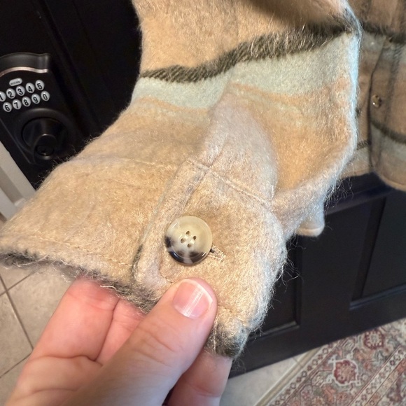 Plaid Tan and Gray Women's Jacket - Picture 4 of 7